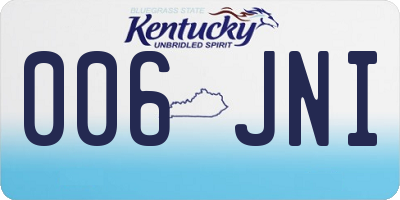 KY license plate 006JNI