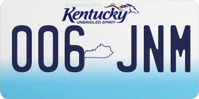 KY license plate 006JNM