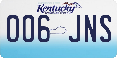 KY license plate 006JNS