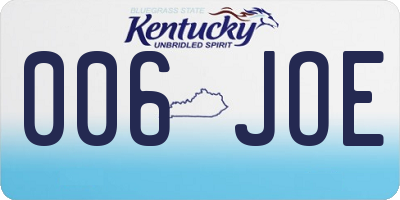 KY license plate 006JOE