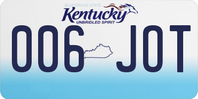 KY license plate 006JOT