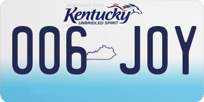 KY license plate 006JOY