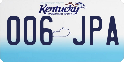 KY license plate 006JPA