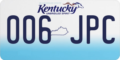 KY license plate 006JPC