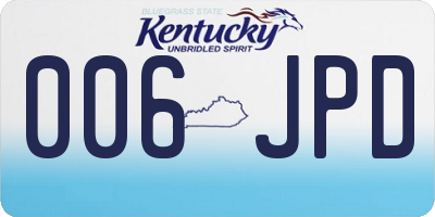 KY license plate 006JPD
