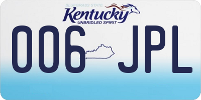 KY license plate 006JPL