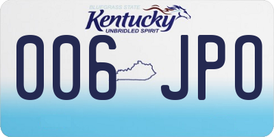 KY license plate 006JPO