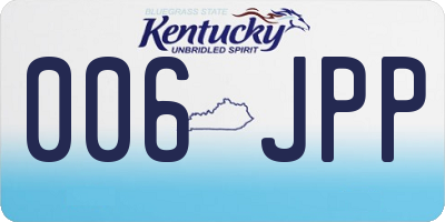 KY license plate 006JPP