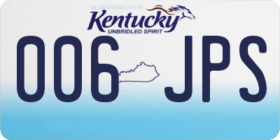 KY license plate 006JPS
