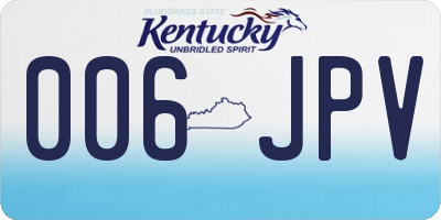 KY license plate 006JPV
