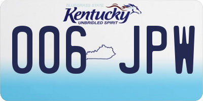 KY license plate 006JPW