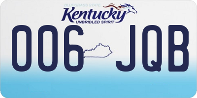 KY license plate 006JQB