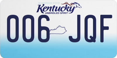 KY license plate 006JQF