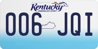 KY license plate 006JQI