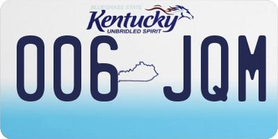KY license plate 006JQM