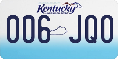 KY license plate 006JQO