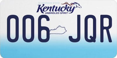 KY license plate 006JQR