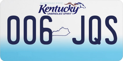 KY license plate 006JQS