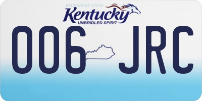 KY license plate 006JRC