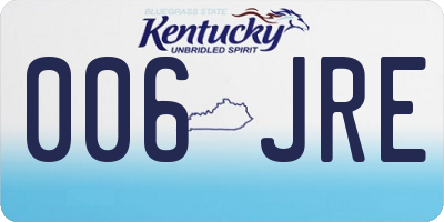 KY license plate 006JRE