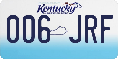 KY license plate 006JRF