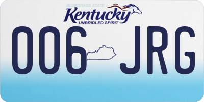 KY license plate 006JRG