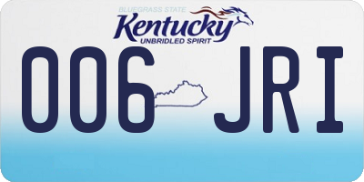KY license plate 006JRI