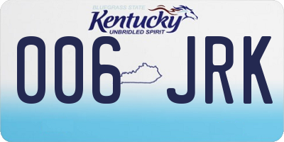 KY license plate 006JRK