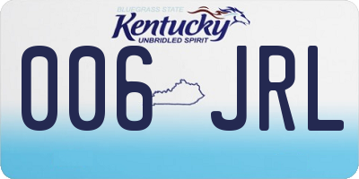KY license plate 006JRL