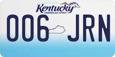 KY license plate 006JRN