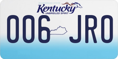 KY license plate 006JRO