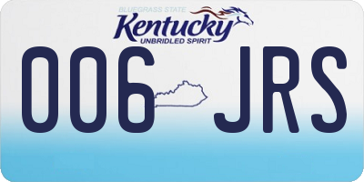 KY license plate 006JRS