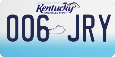 KY license plate 006JRY