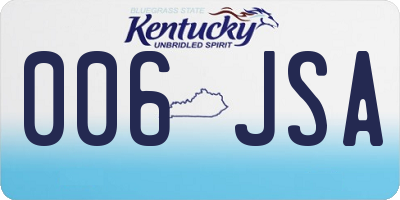 KY license plate 006JSA