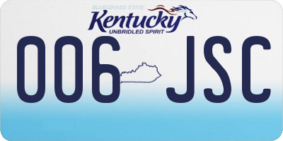 KY license plate 006JSC