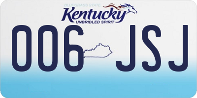 KY license plate 006JSJ