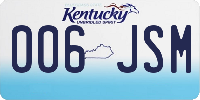 KY license plate 006JSM