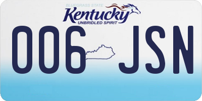 KY license plate 006JSN