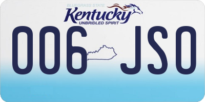 KY license plate 006JSO