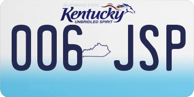KY license plate 006JSP