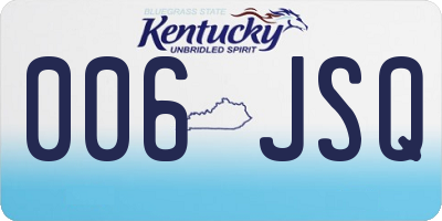 KY license plate 006JSQ