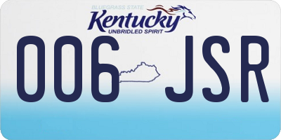 KY license plate 006JSR