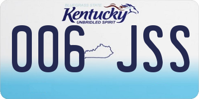 KY license plate 006JSS