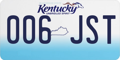 KY license plate 006JST
