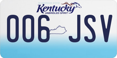KY license plate 006JSV