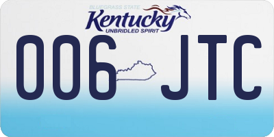 KY license plate 006JTC