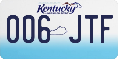 KY license plate 006JTF