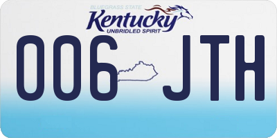 KY license plate 006JTH
