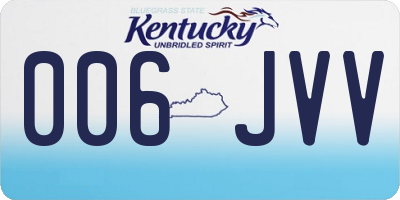 KY license plate 006JVV