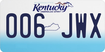 KY license plate 006JWX
